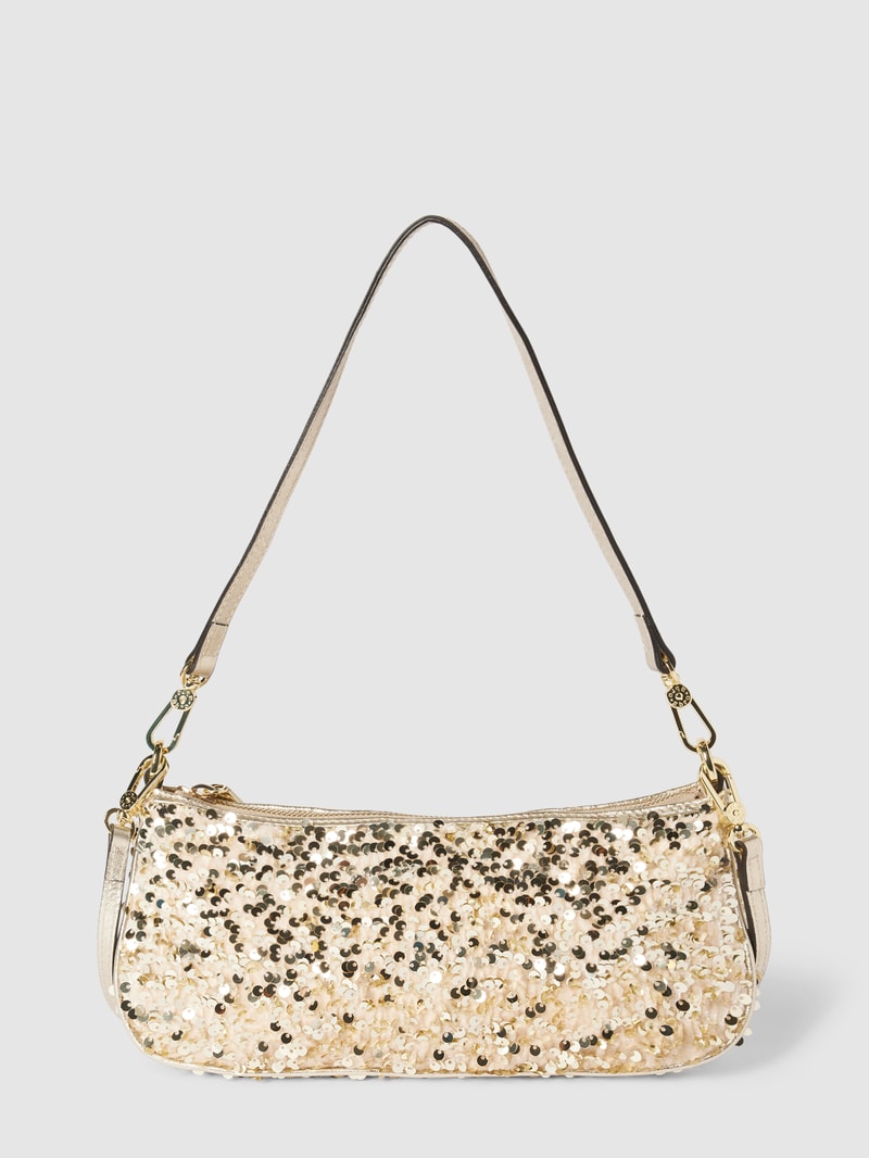 Handtasche mit Paillettenbesatz Modell 'Virginia' in gold