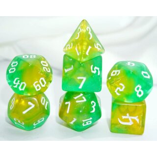 Würfelset Galaxy: Yellow Opalit (7)