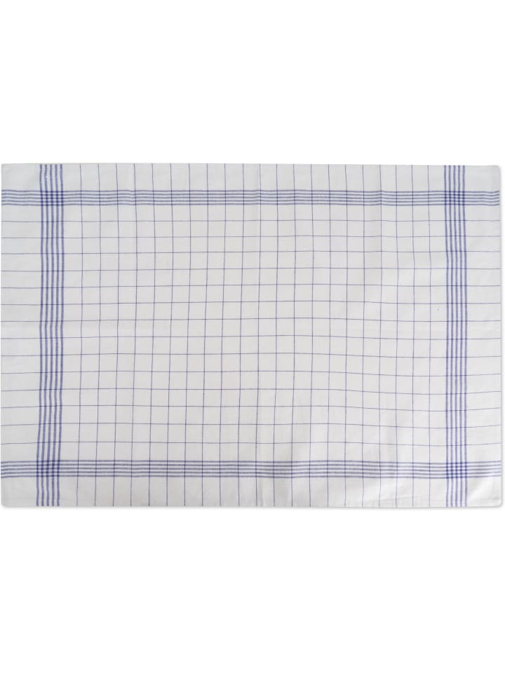 Aspero 10 Geschirrtücher Classic in Weiß/Blau günstig kaufen 75 x 60 cm