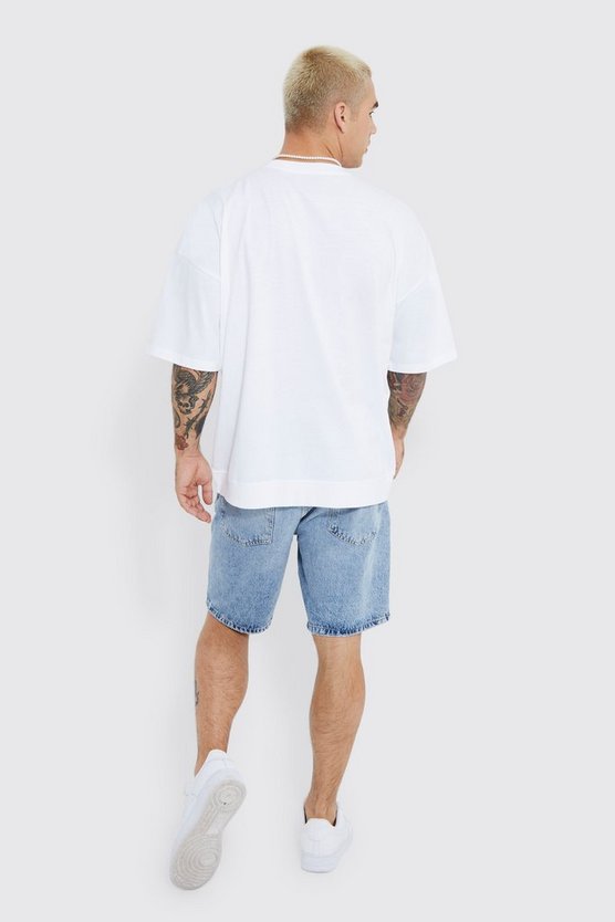 Oversize T-Shirt mit geripptem Saum
