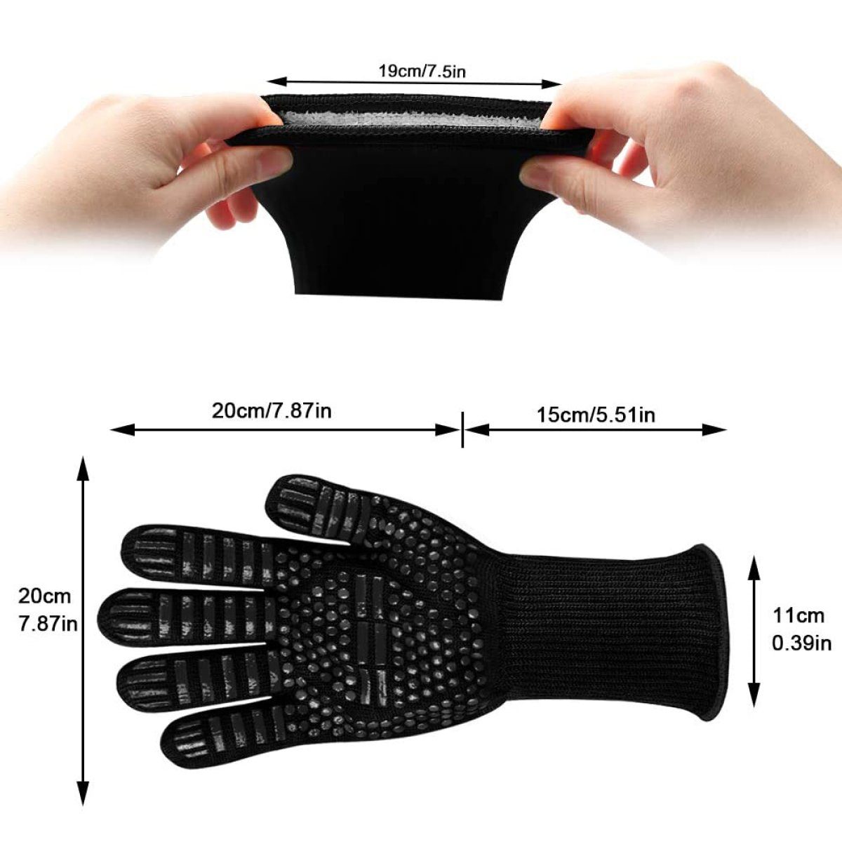 Rwoythk Topfhandschuhe Grillhandschuhe hitzebeständig 800 Grad feuerfeste Handschuhe
