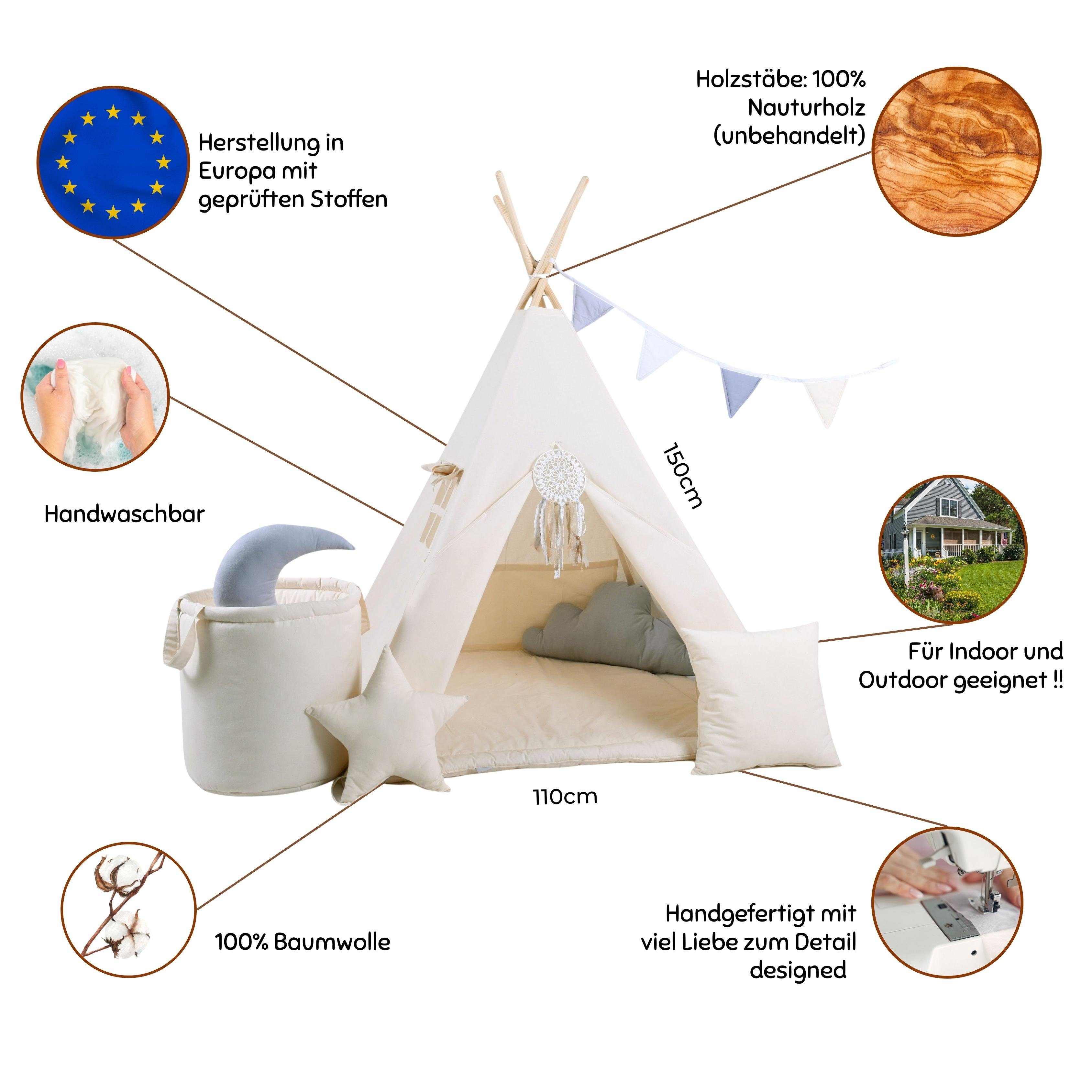 Rainbow Kids Tipi-Zelt Kinderzelt 