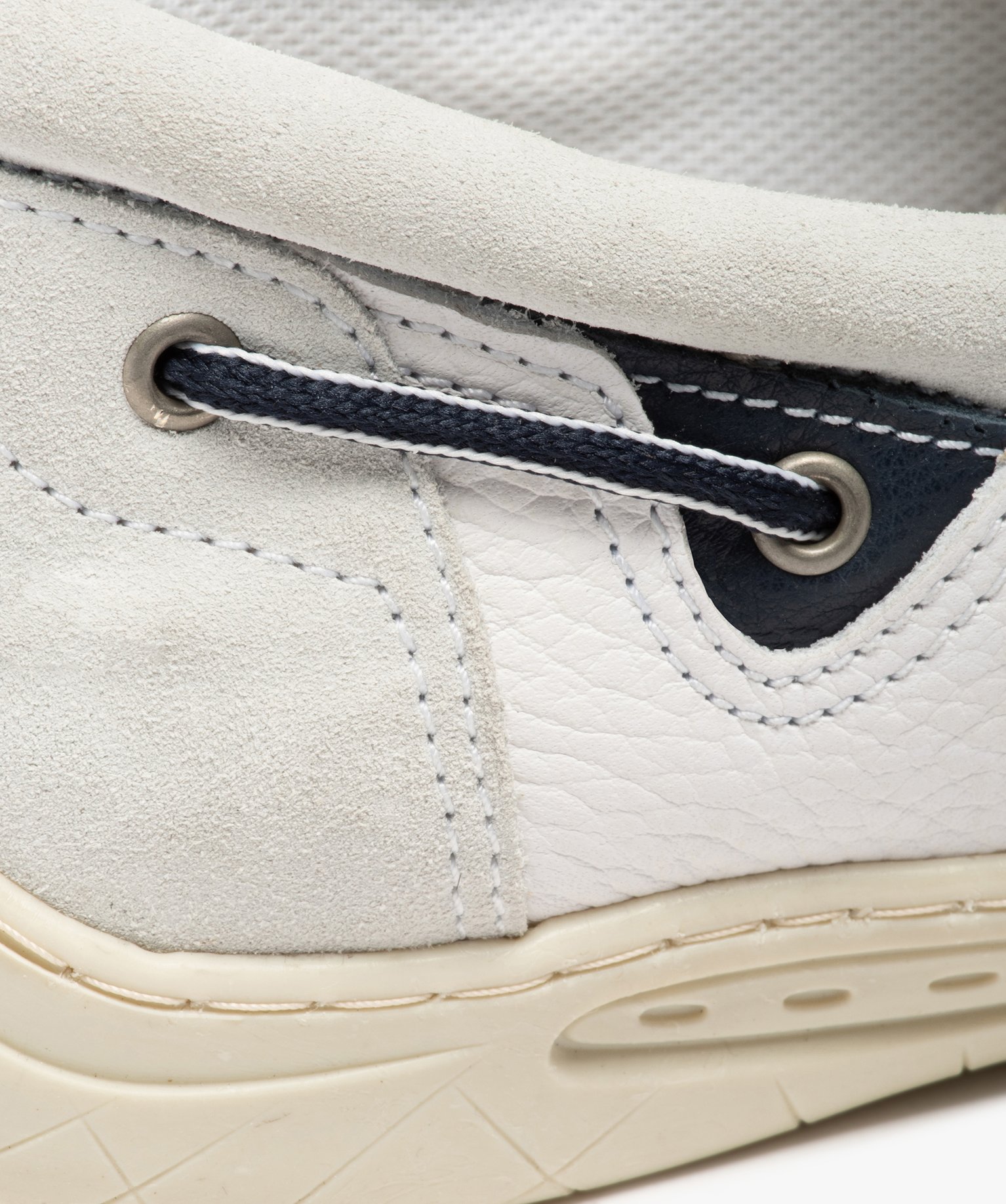 Chaussures bateau homme confort dessus cuir - Tanéo blanc | GEMO