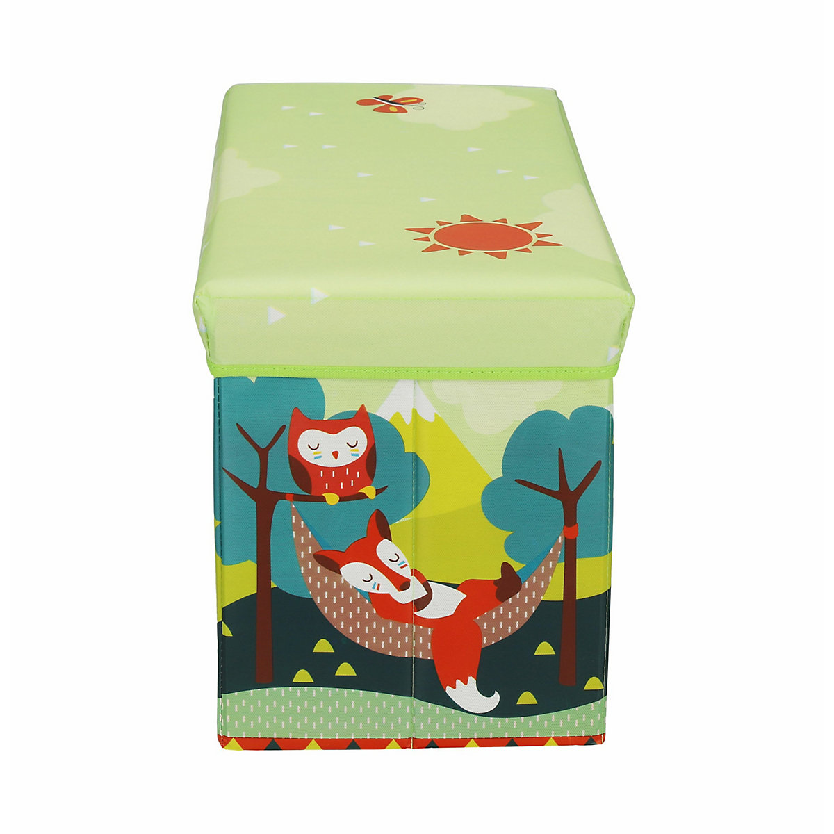 Aufbewahrungsbox mit Deckel Kinder Spielzeugkiste 60L faltbar Sitzhocker Kisten Aufbewahrungsboxen