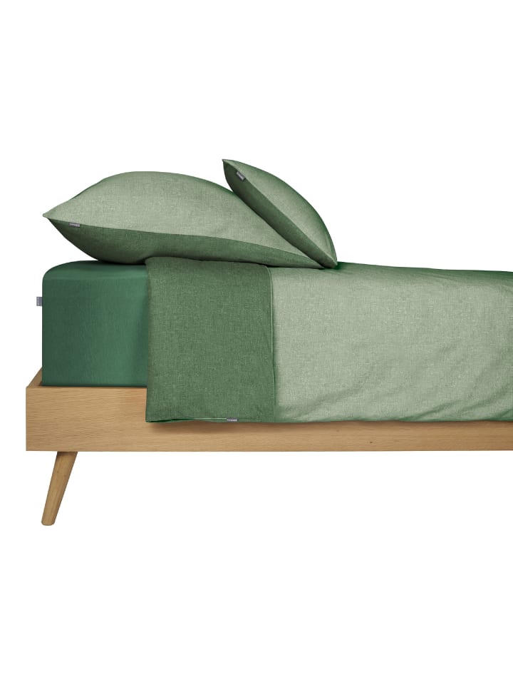 Schiesser 2er-Set: Renforcé-Kissenhüllen in Grün günstig kaufen 40 x 80 cm