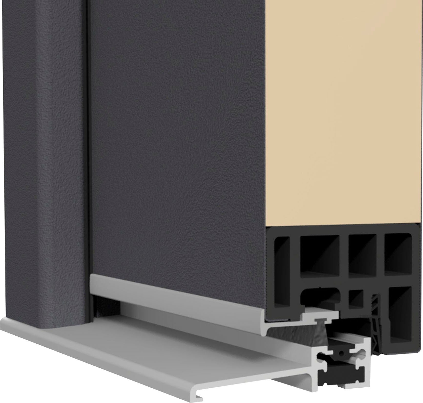SplenDoor Haustür SPLIT Prime (Set), sehr gut wärmegedämmt und Stabil, mit 3-fach Verglasung, mit Türrahmen