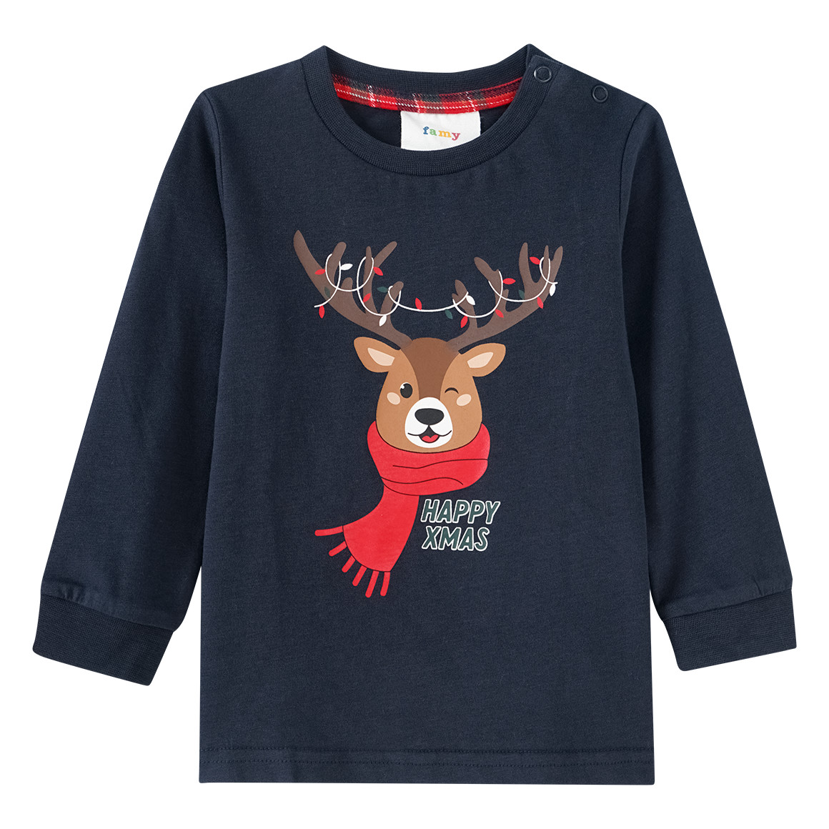 Baby Weihnachtsschlafanzug im Set dunkelblau / rot