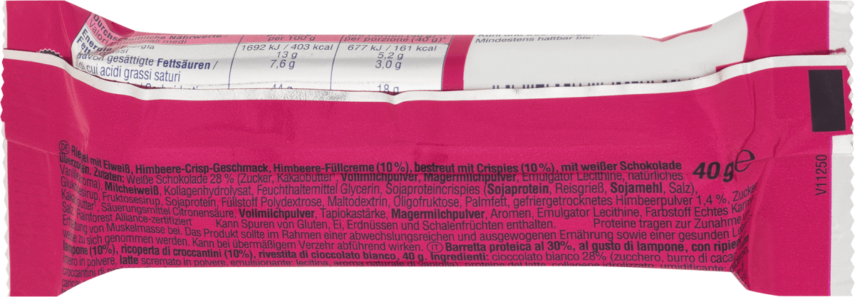 Proteinriegel, Himbeere Crisp Geschmack 30 %, 40 g