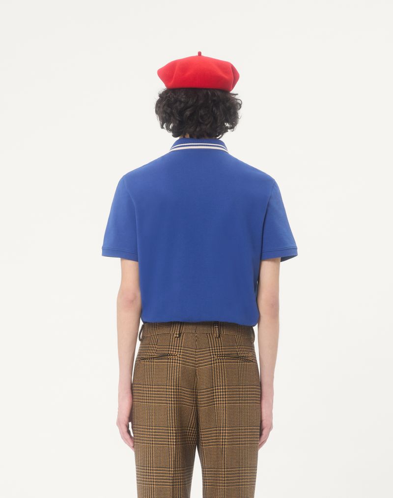 Polo shirt van katoenen piqué met V-logo patch