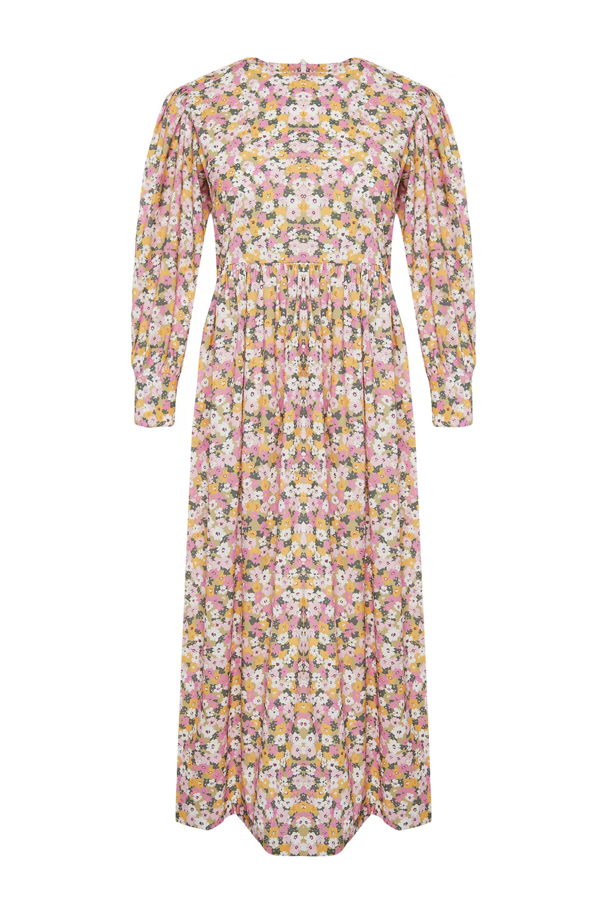 Trendyol Modest  Mehrfarbiges Kleid aus gewebter Baumwolle mit Blumenmuster TCTSS24EB00088