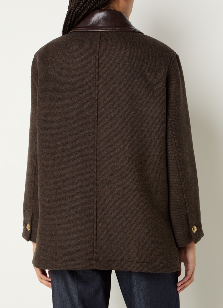 Sandro jacket in wool blend with patch pockets