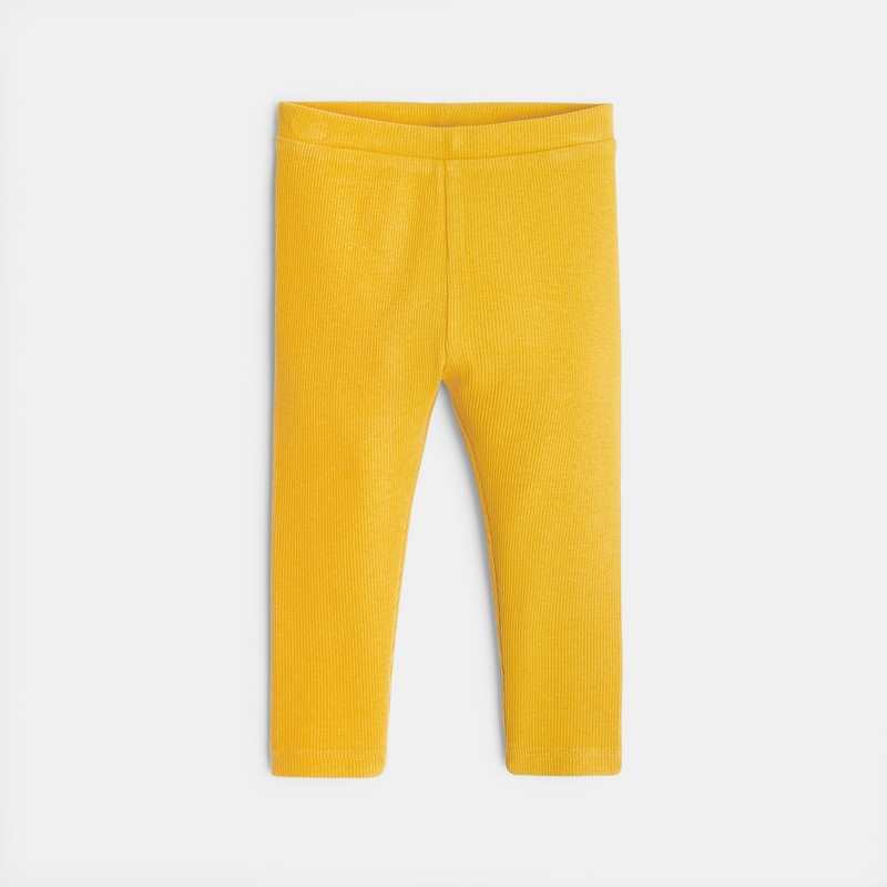 Legging uni jaune bébé fille