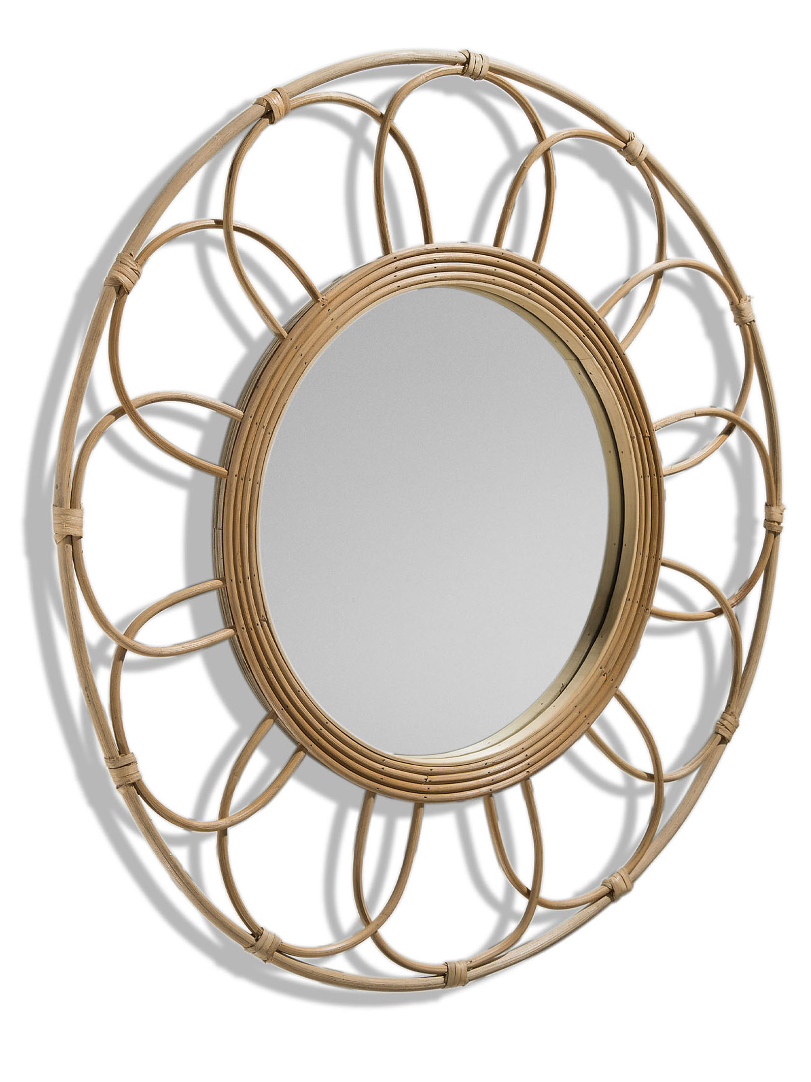 Rattan Circles Spiegel, Natural