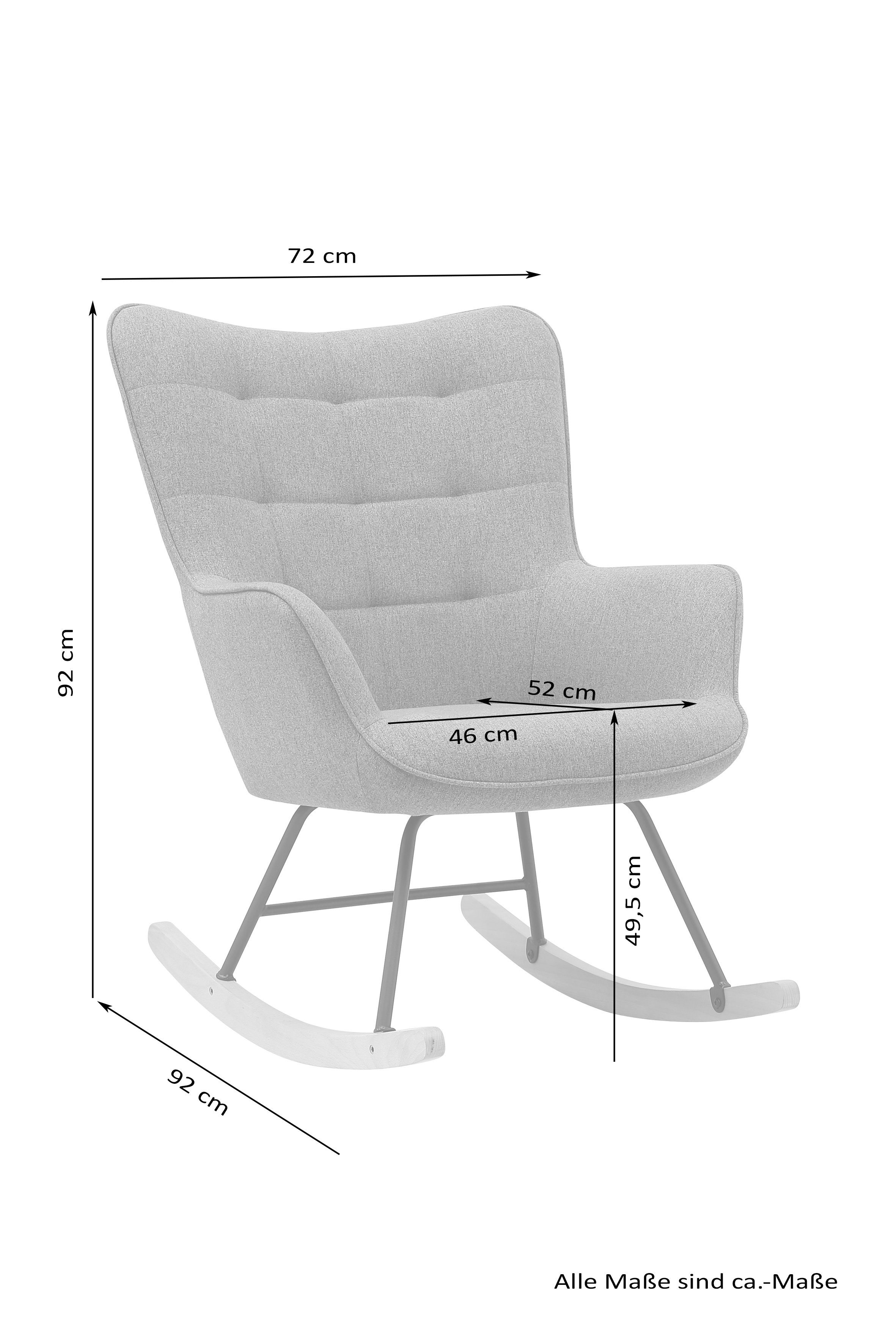 Homexperts Schaukelstuhl ROCKY *, Webstoff Cord Grau, B72xT92xH92cm