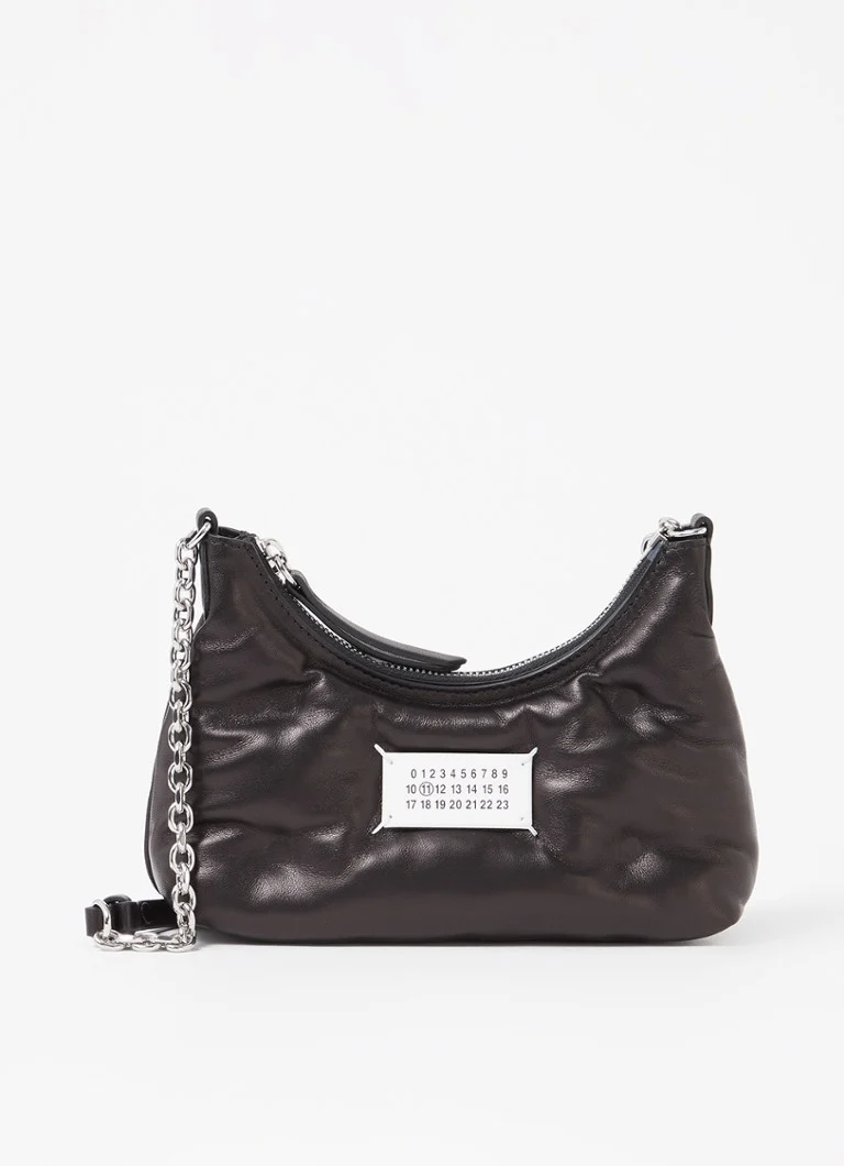 Maison Margiela Glam Slam teļādas plecu soma ar regulējamu plecu siksnu