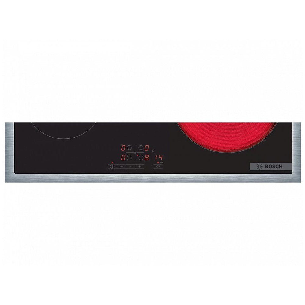 BOSCH Elektro-Herd-Set Autark Backofen Schwarz 3D Heißluft + Glaskeramik Kochfeld Rahmen, mit 1-fach-Teleskopauszug, Katalyse- Rückwand