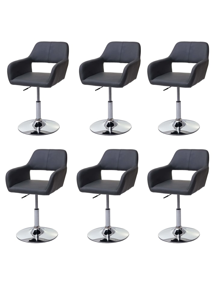 MCW 6er-Set Esszimmerstuhl A50, Grau, Chromfuß günstig kaufen onesize