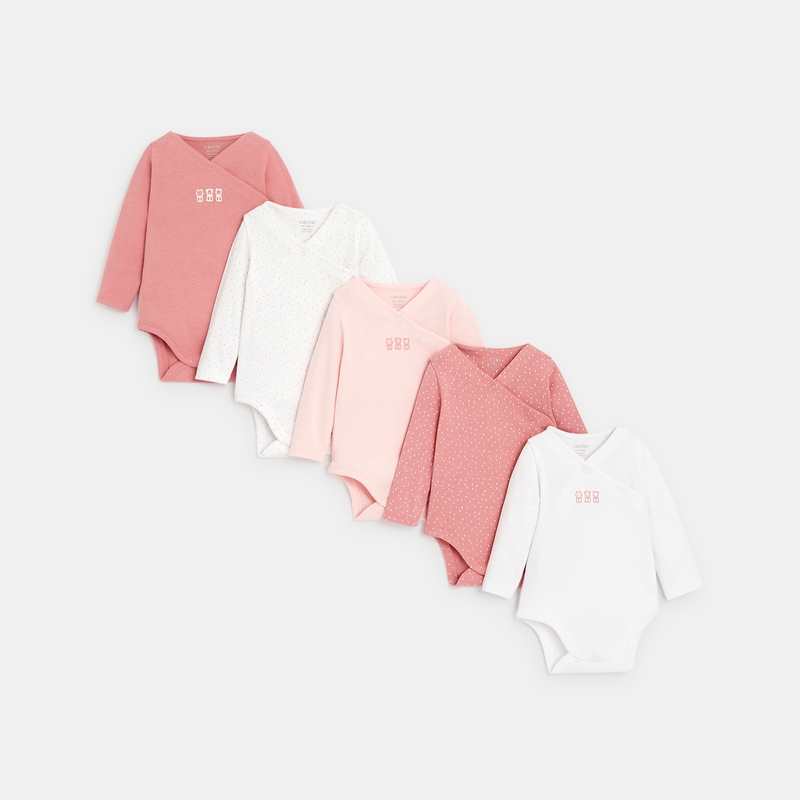 Body croisé (lot de 5) rose naissance