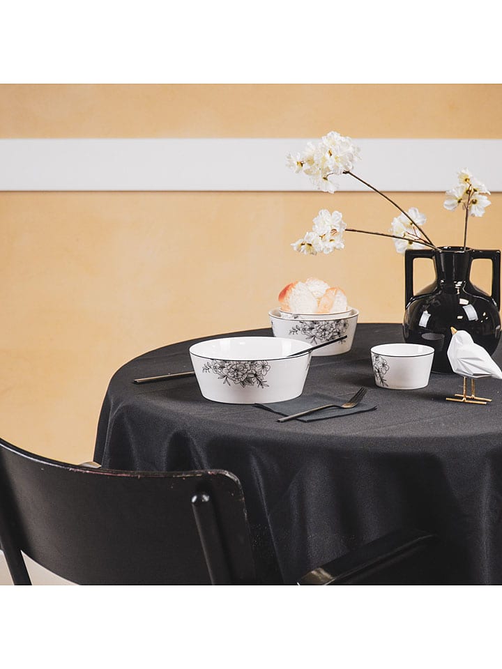 HouseVitamin Schale ''Les Fleurs'' in Weiß/ Schwarz - (H)6 x Ø 14,5 cm günstig kaufen onesize