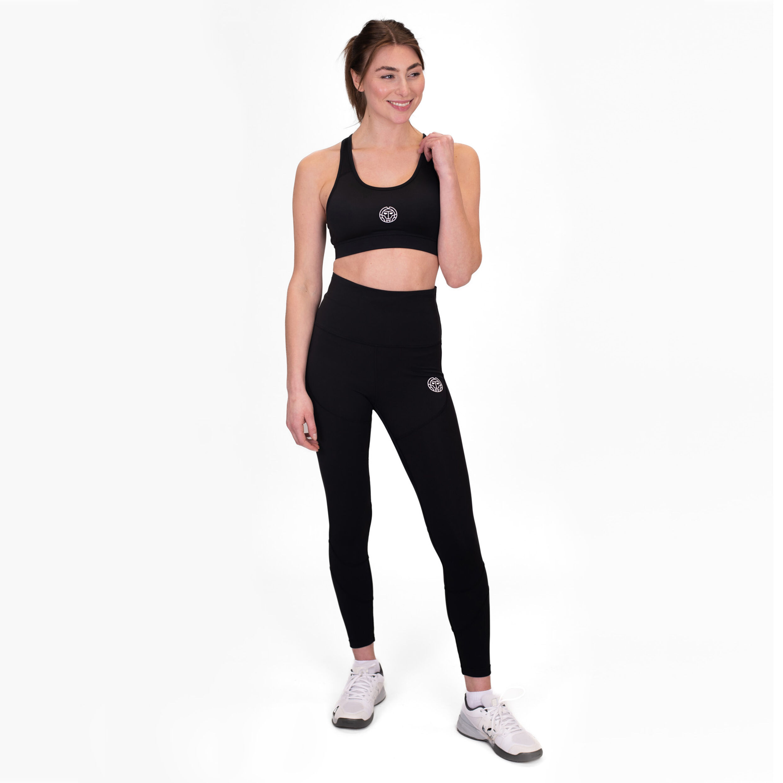 Crew Medium Support Sport-BH Damen - Schwarz