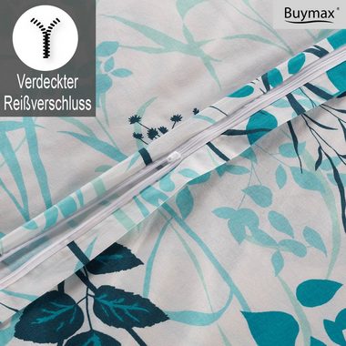 Bettwäsche, Buymax, Renforcé, 2 teilig, 100% Baumwolle, in Renforcé Qualität, Bettwäsche-Set in 135x200 cm, 155x220 cm, 200x200 cm und 200x220 cm, Bett- und Kopfkissenbezug mit Reißverschluss