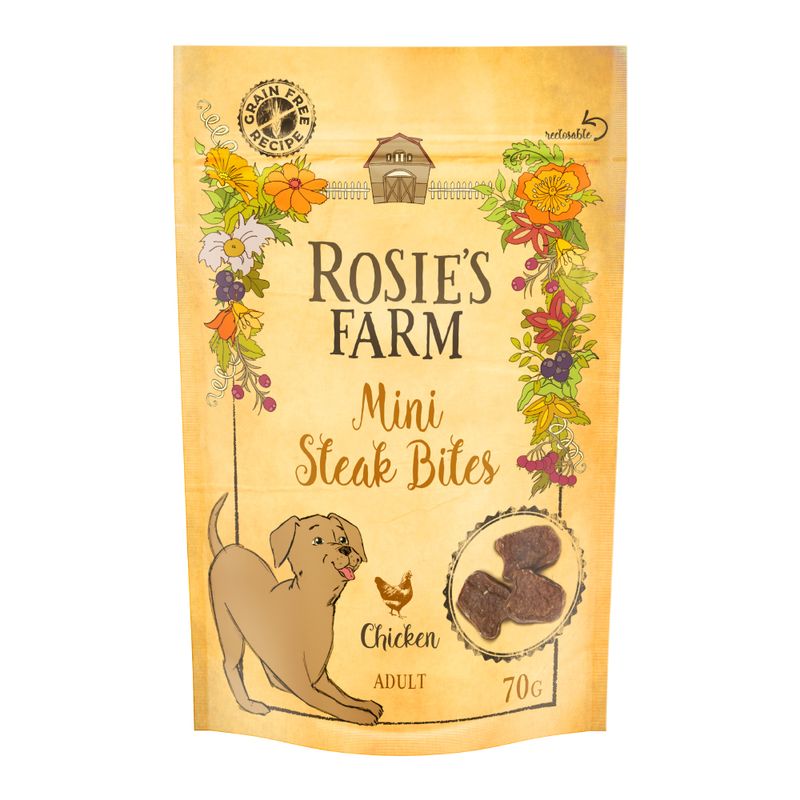 Probierpaket Rosie's Farm Adult Tender Steak Bites 2 x 70 g