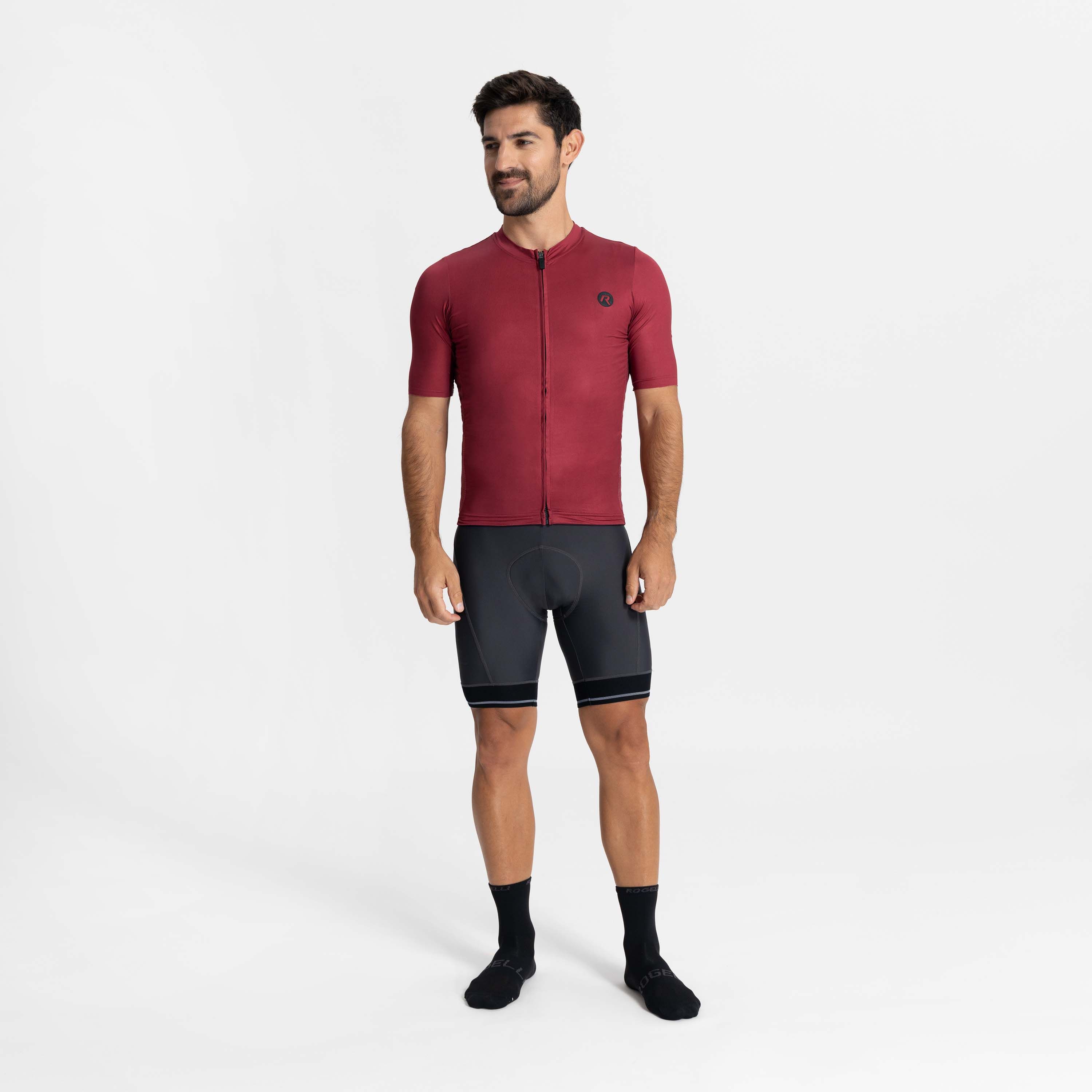 Rogelli Distance Weinrot Herren Radtrikot Kurzarm