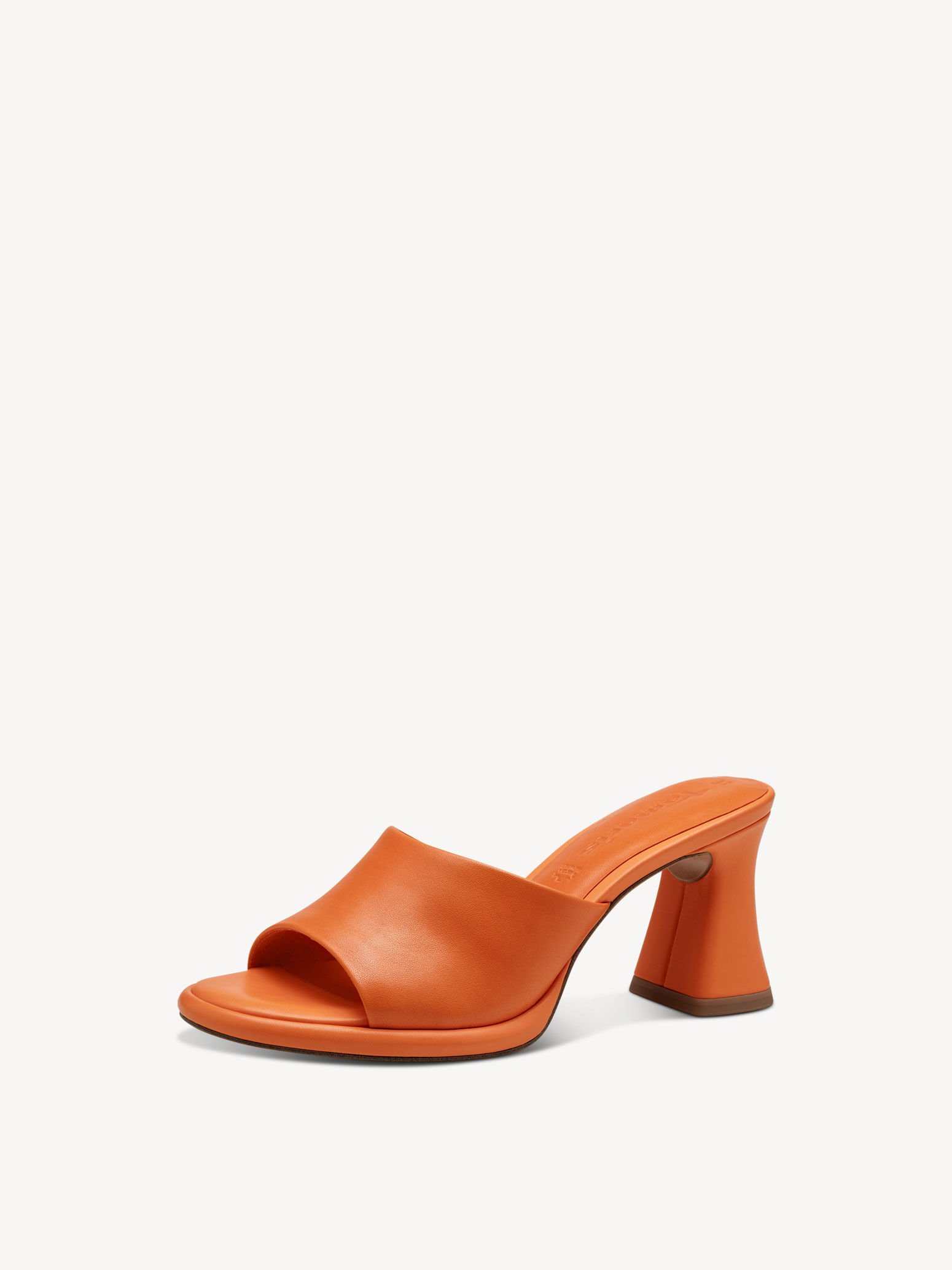 Mule en cuir - orange