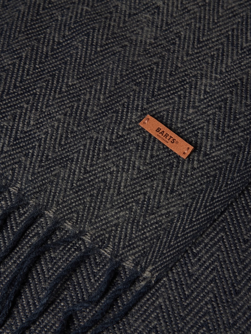 Schal mit Label-Detail Modell 'SOHO' in marineblau