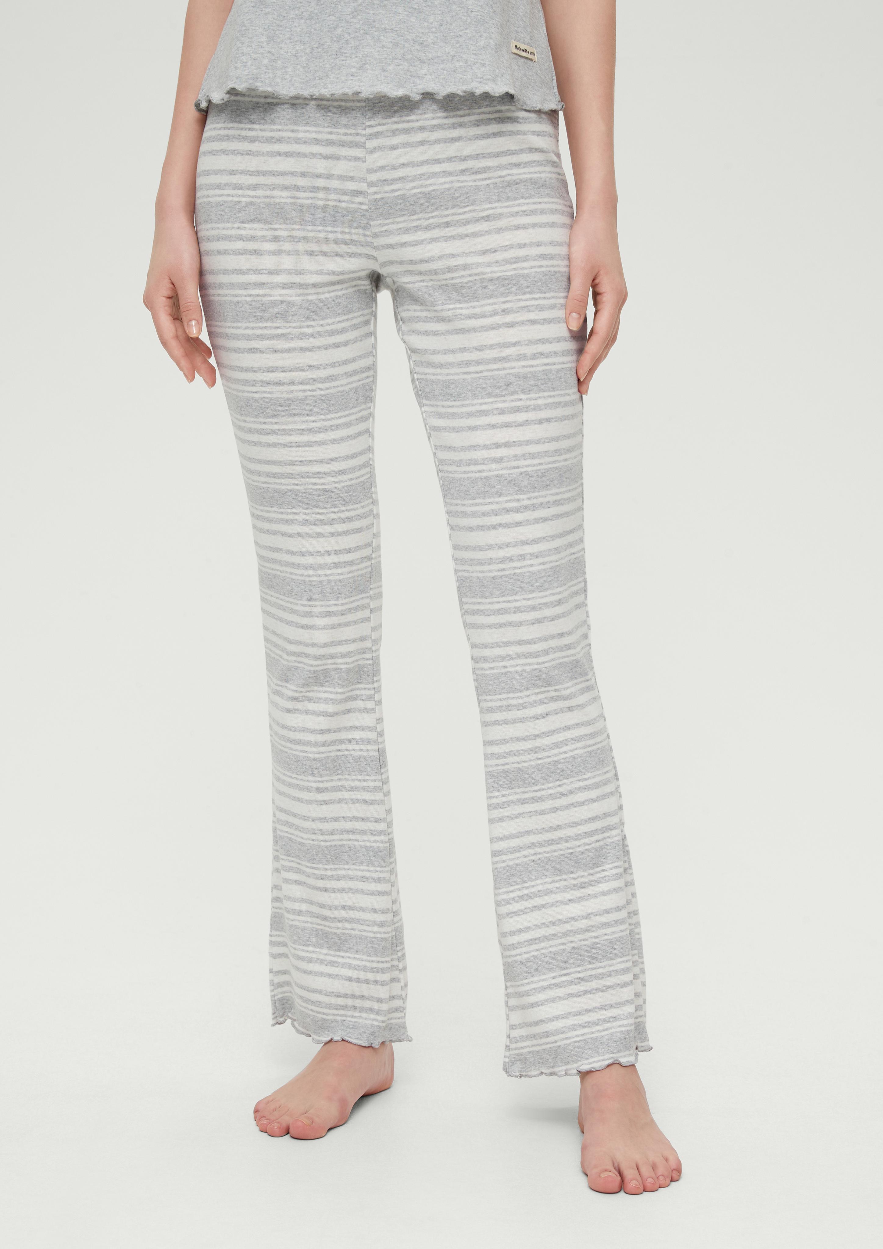 Geringelte Pyjamahose mit Flared leg  6008385-95G1