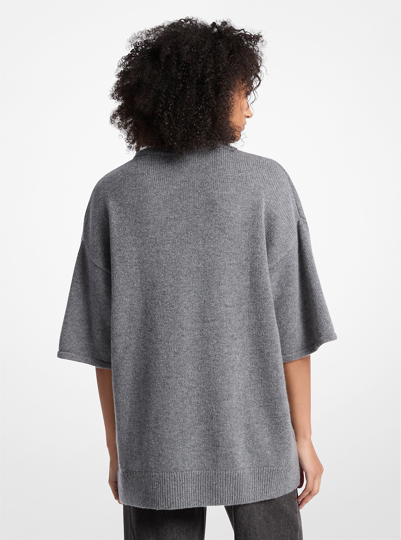 Wool and Cashmere Blend Short-Sleeve Sweater - ASH
