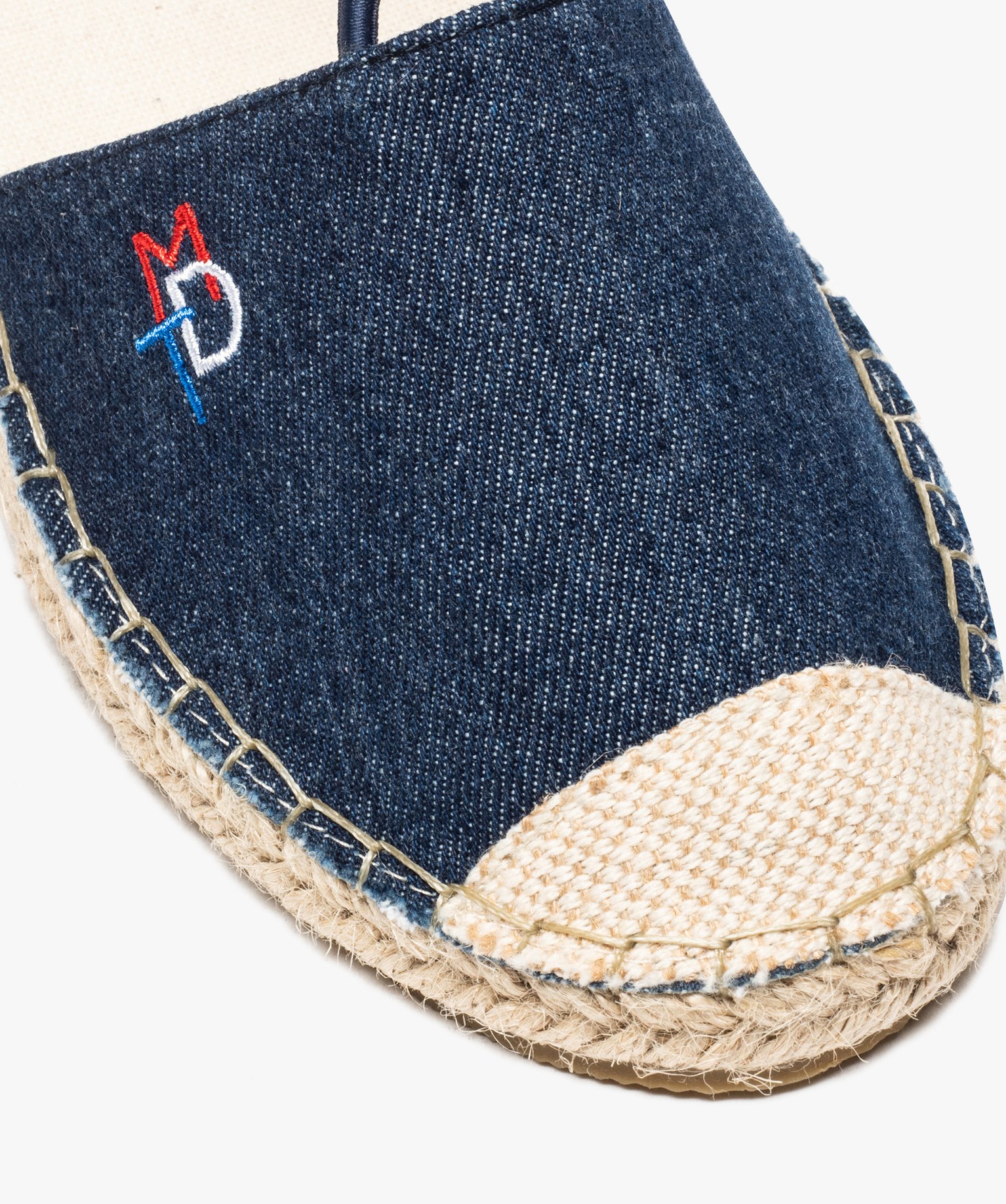 Sandales femme en toile à talon compensé – Terre de Marins bleu | GEMO