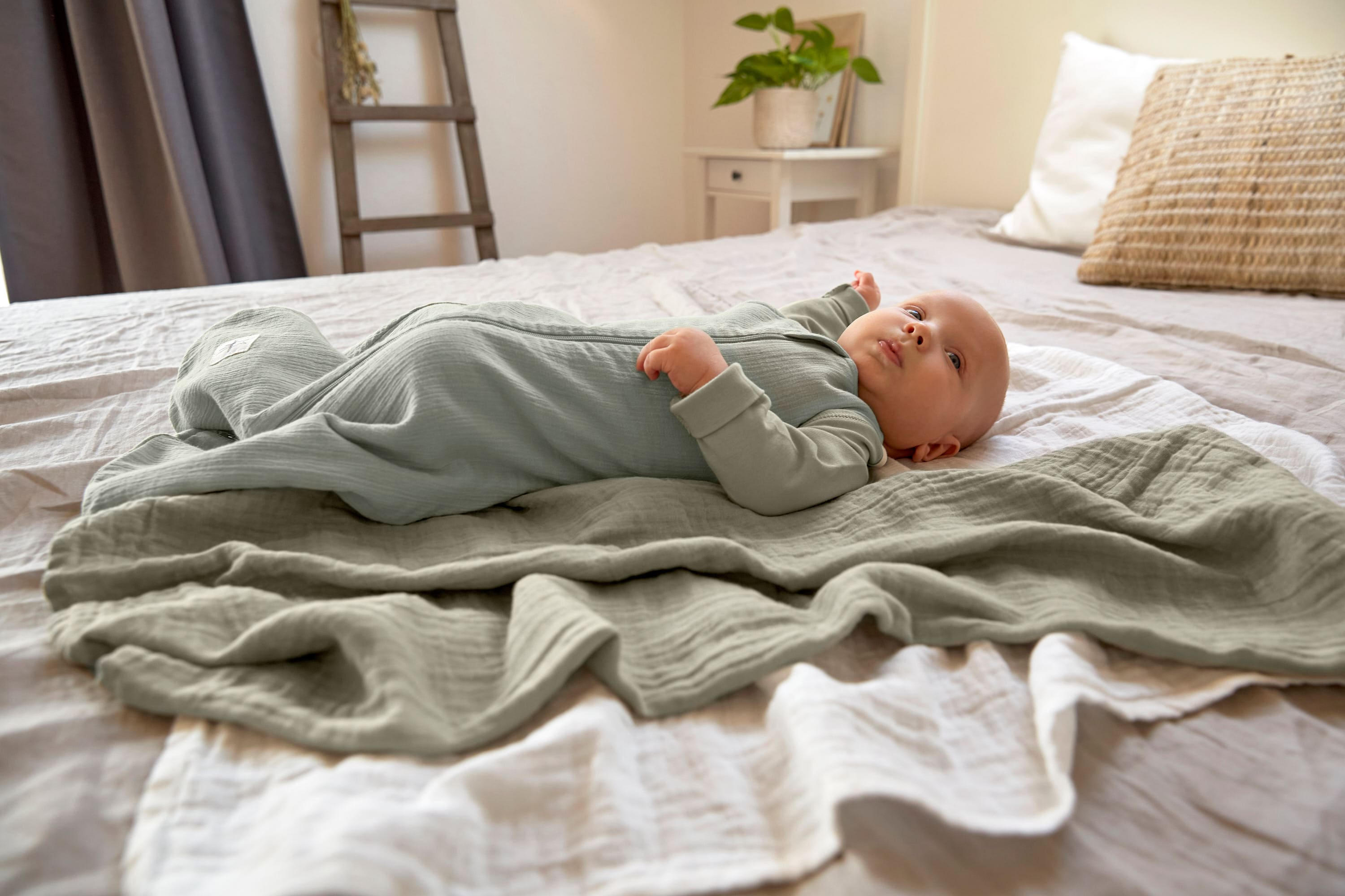 Baby Sommerschlafsack Tog 1 - Bio Baumwolle, Oliv