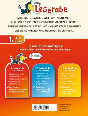 Leserabe - 1. Lesestufe: EIN NILPFERD IN DER BADEWANNE