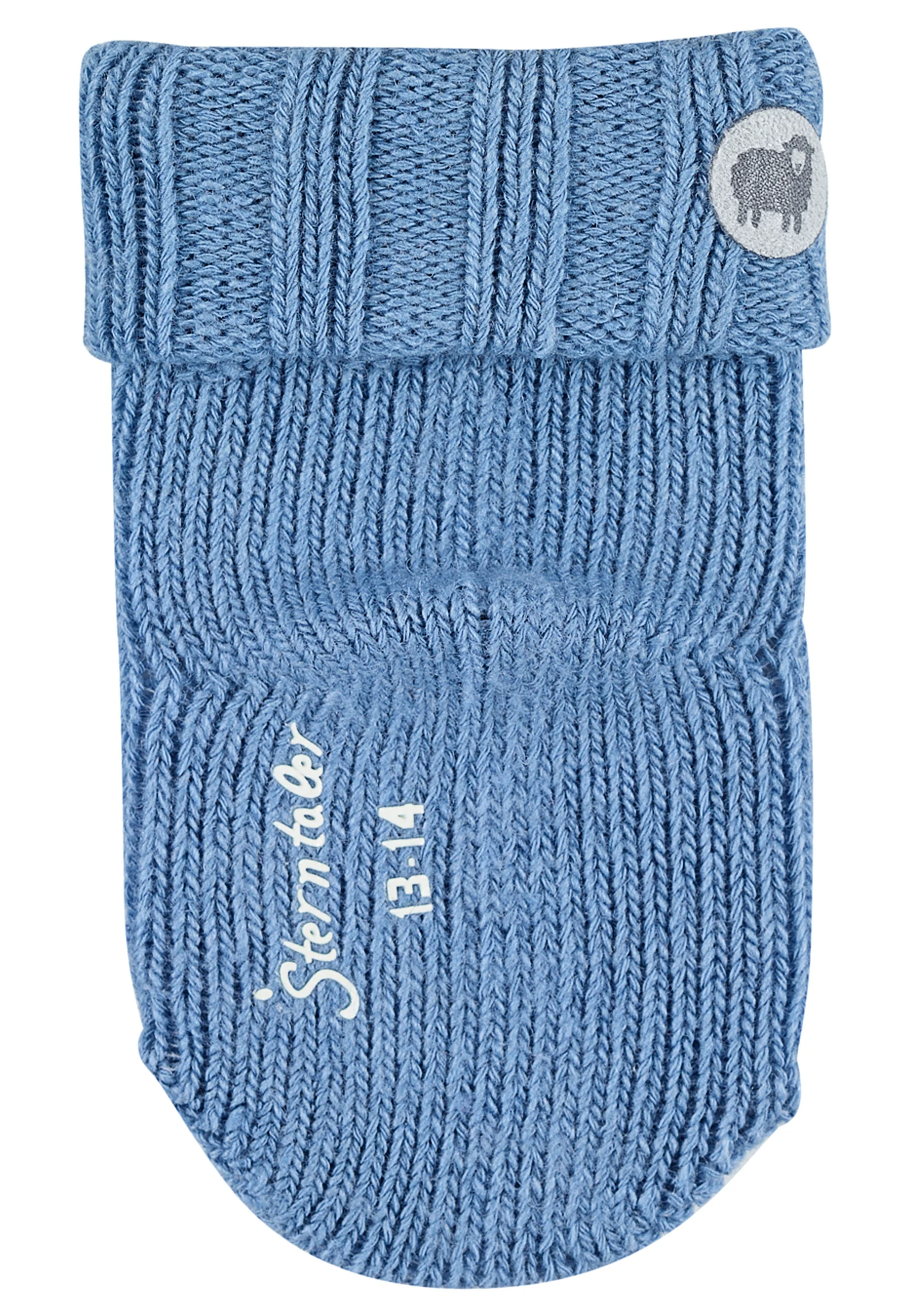 Babysocken uni, mit Wolle und Applikation Schaf