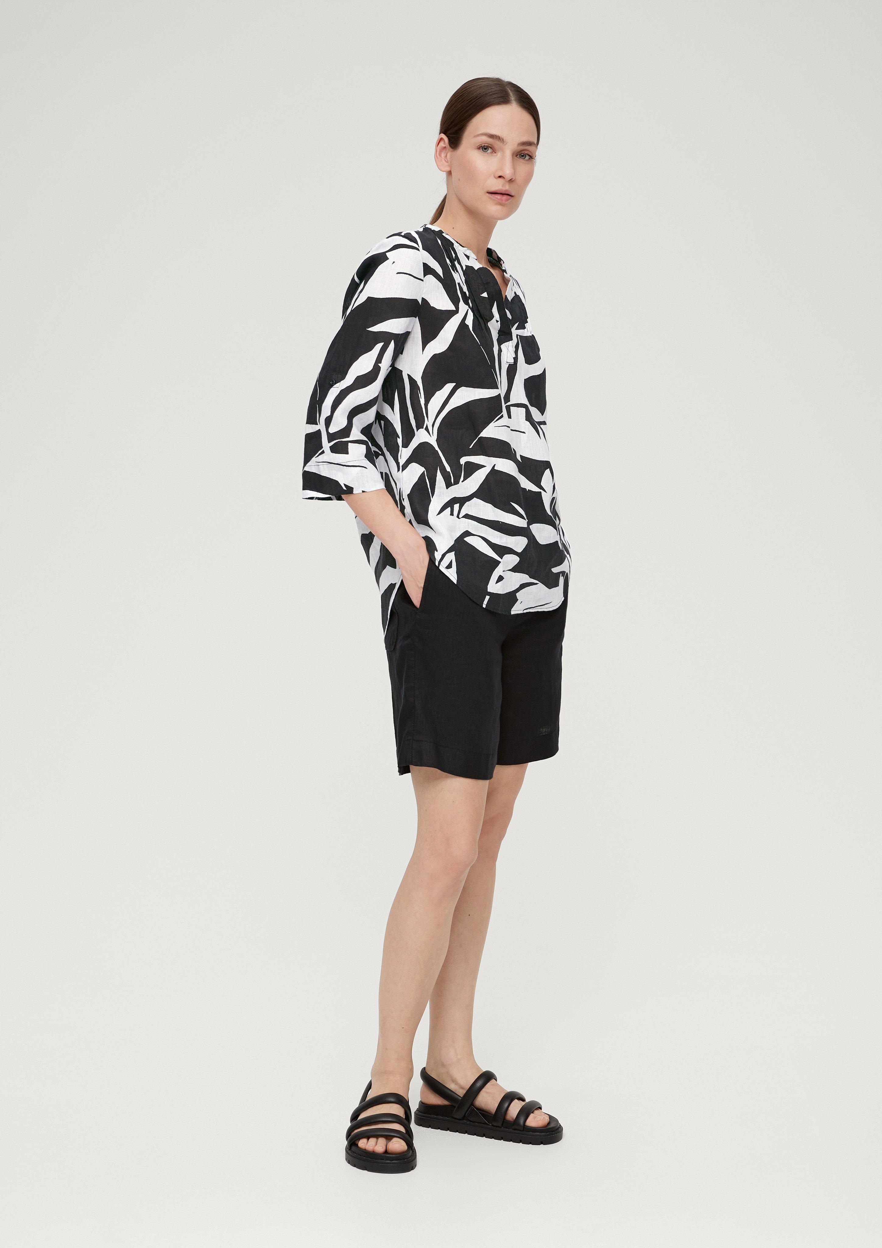 Leinenbluse mit Pintucks  2131860-99A3