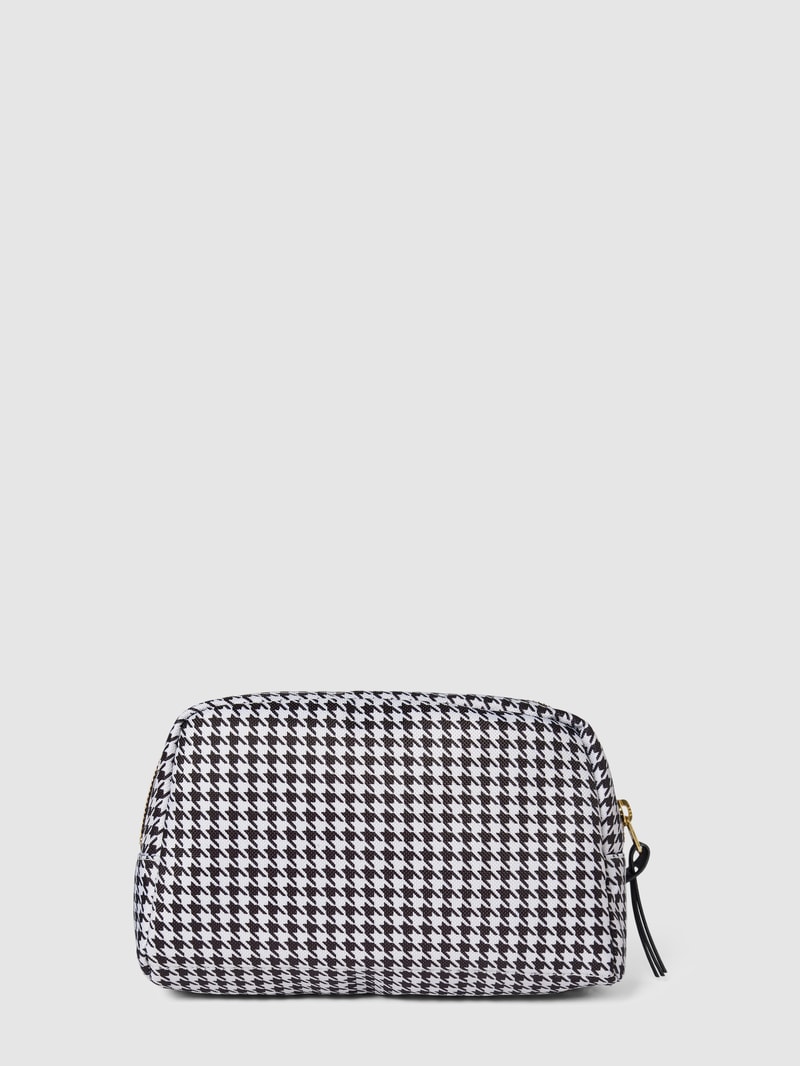Kosmetiktasche mit Allover-Muster Modell 'Celine' in schwarz