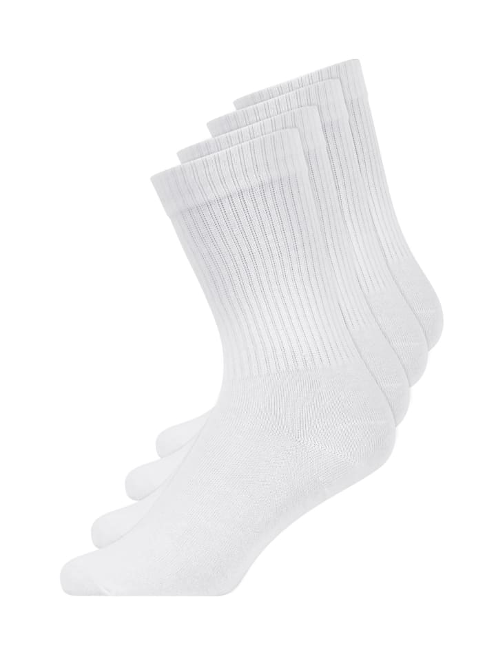 SNOCKS Tennissocken aus Bio-Baumwolle 4 Paar in Weiß günstig kaufen
