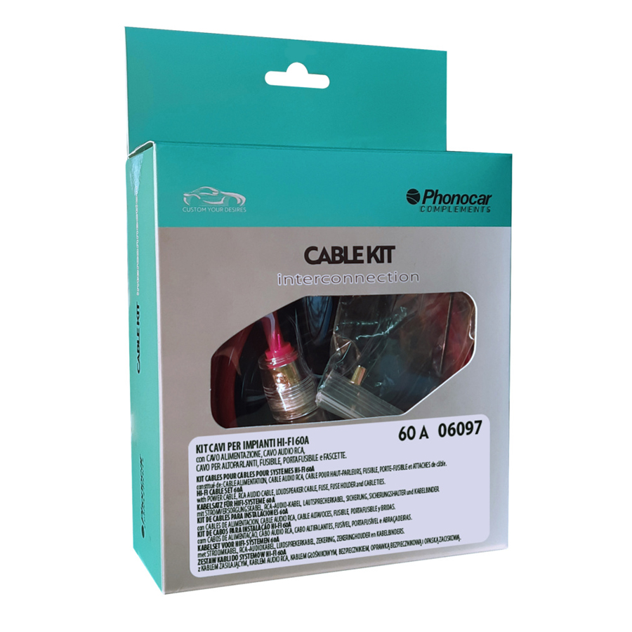 Kabelkit für Verstärker 06097, von Phonocar, 60 A - ATU