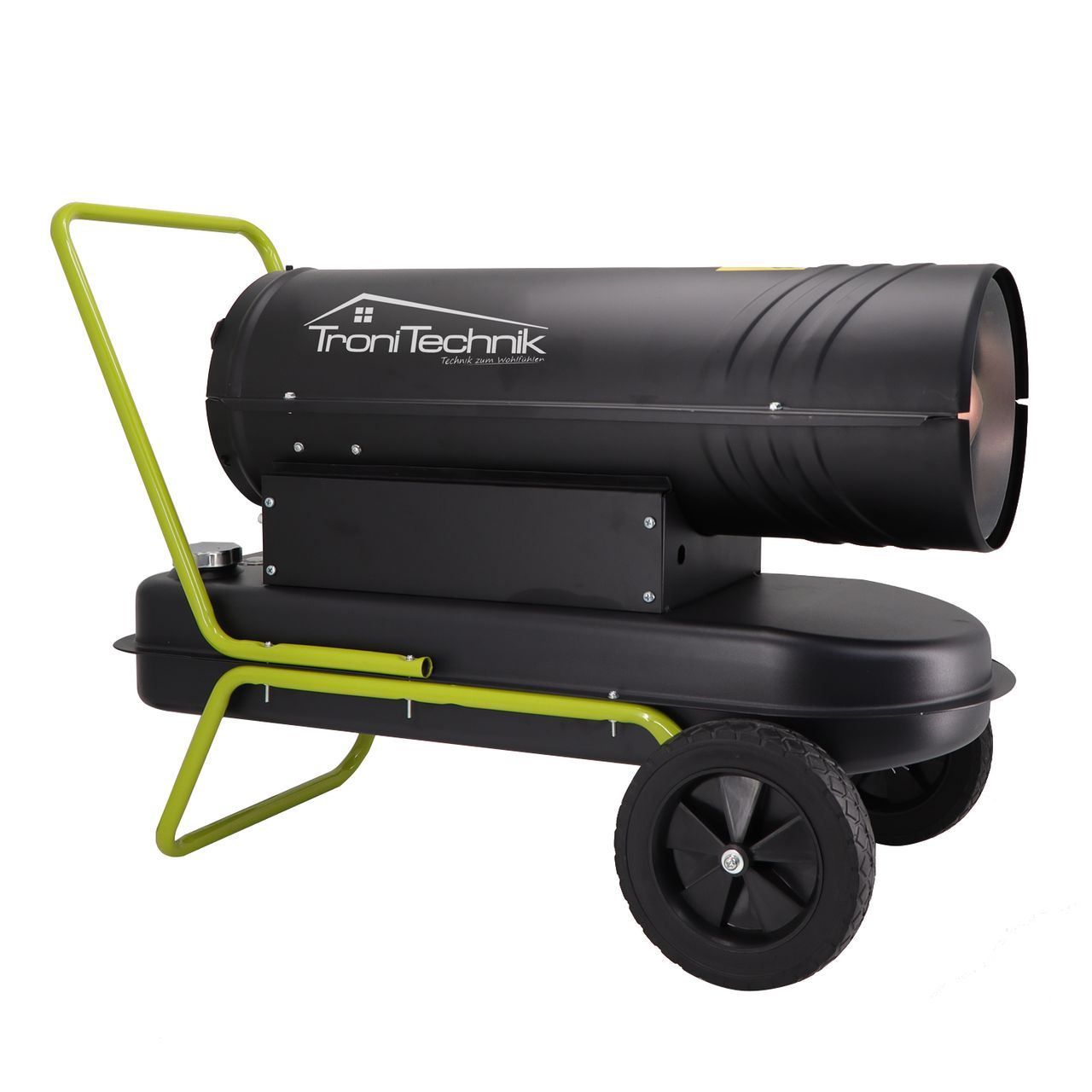 TroniTechnik TT-HK-242 Heizkanone Dieselkanone Heizlüfter 20kW mit Handgriff, Rohrrahmen und Rädern