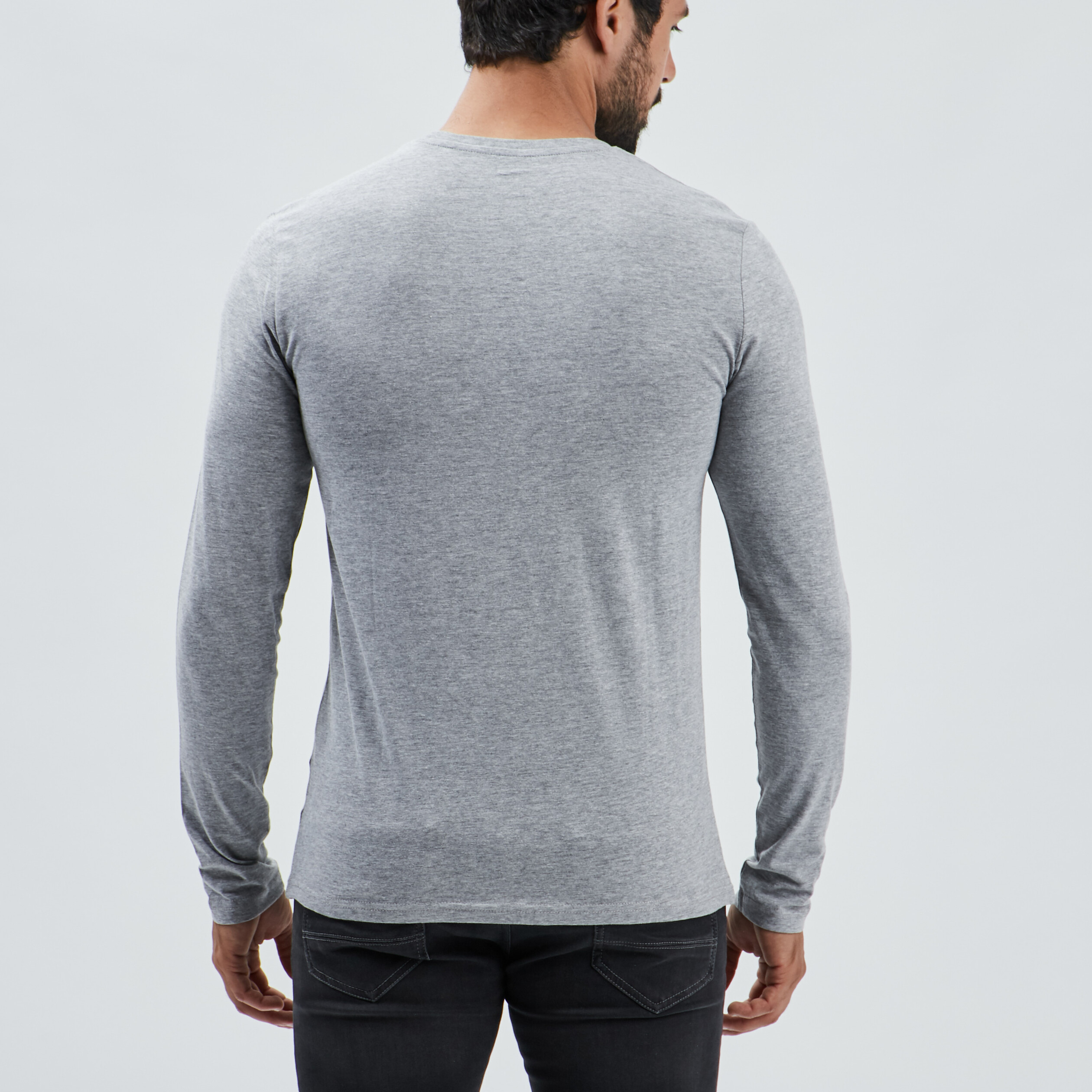 T-shirt manches longues gris homme | La Halle