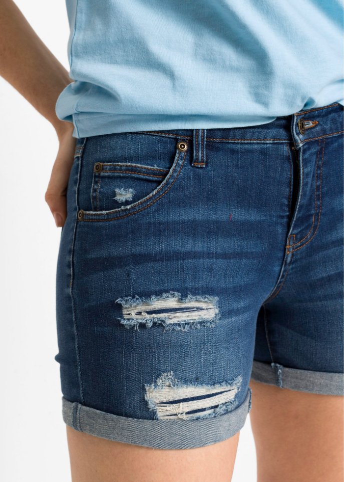 Jeans-Shorts mit Destroy- Effekten