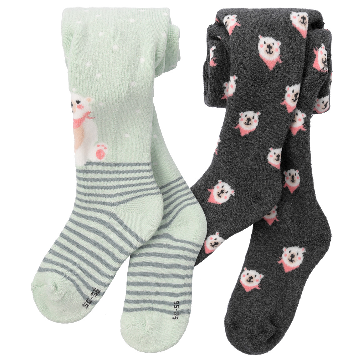 2 Newborn Frottee-Strumpfhosen im Set