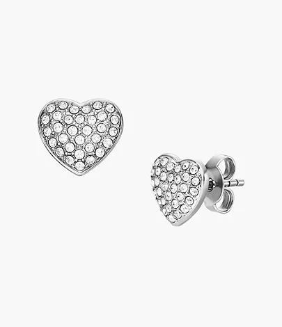 Fossil Ohrstecker Sadie Glitz Heart Edelstahl