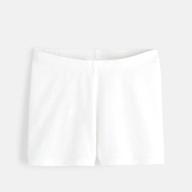 Shorty uni en jersey blanc fille