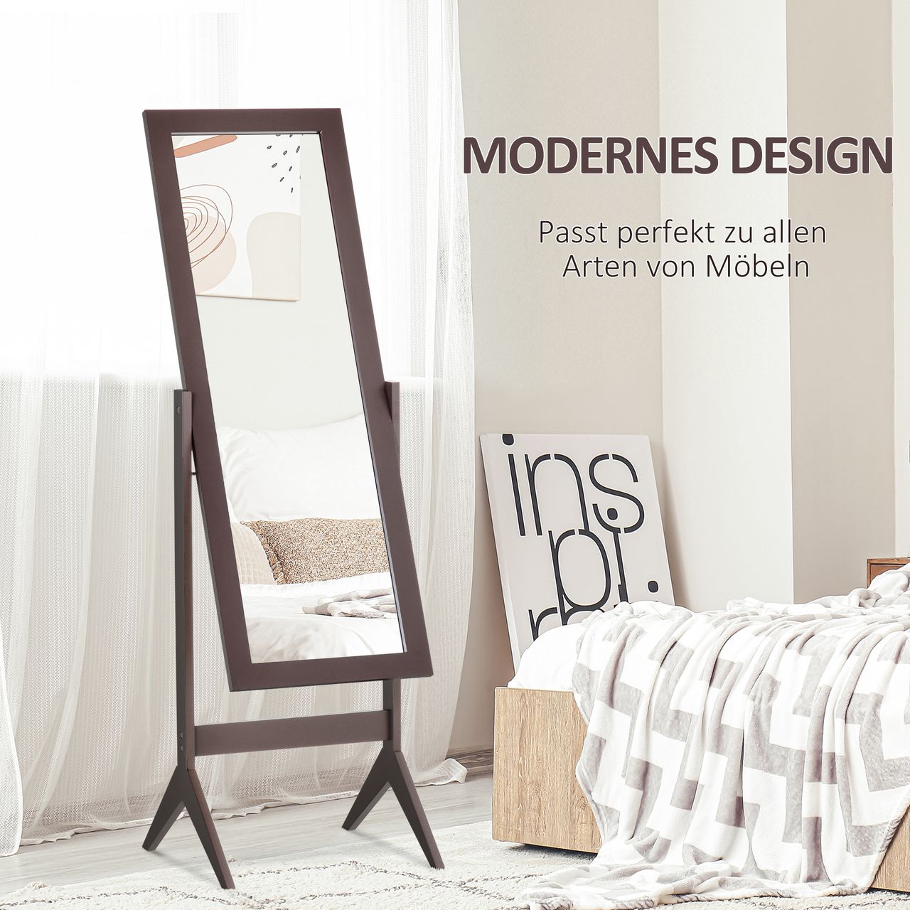 HOMCOM Standspiegel 47 x 46 x 148 cm