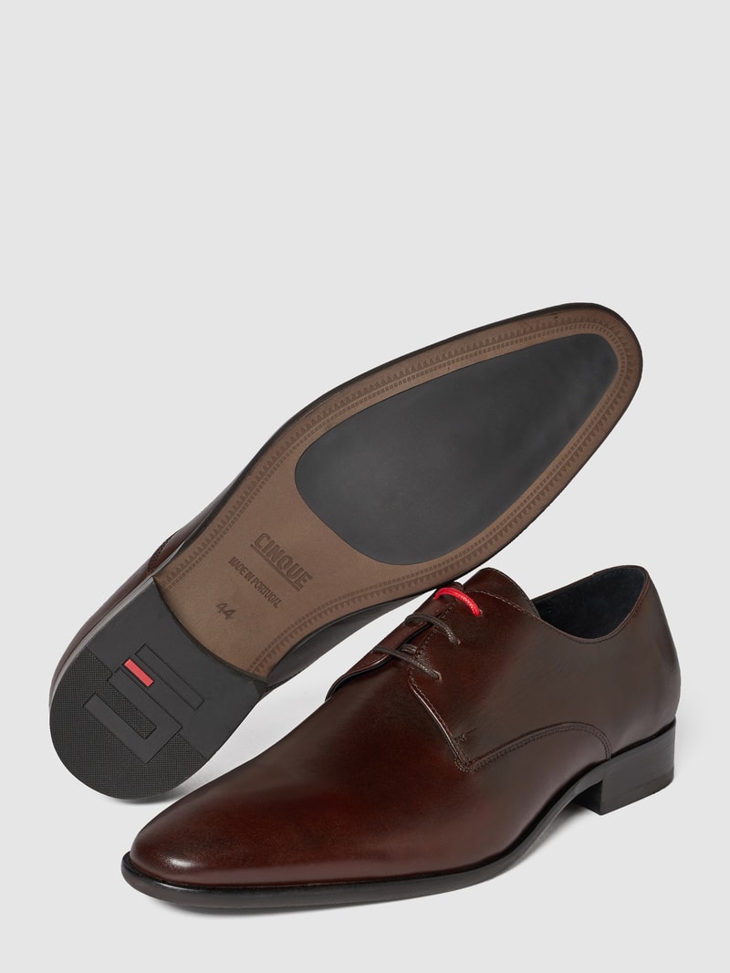 Oxford-Schuhe aus echtem Leder in dunkelbraun