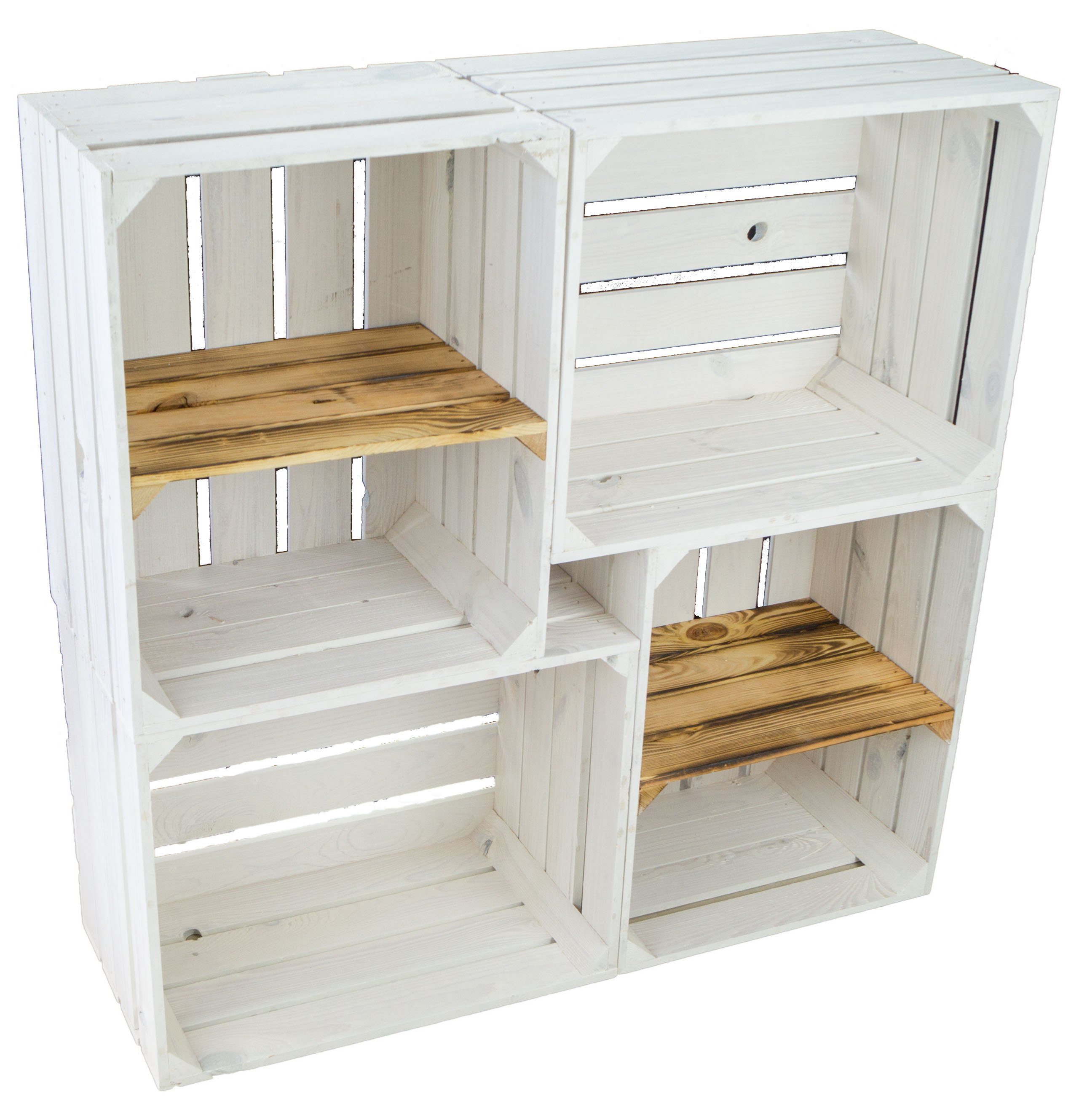 Kistenkolli Altes Land Allzweckkiste 4er set Holzkisten Couchtisch Schuhregal Wohnwand Kistenregal Weinkist