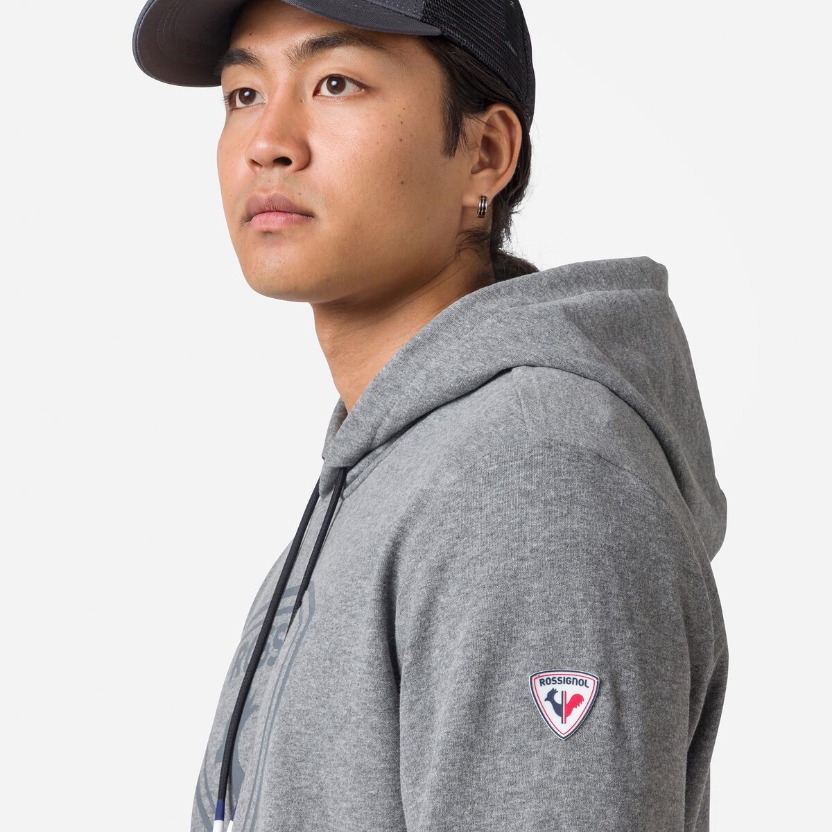 Herrensweatshirt aus Baumwolle mit Kapuze und Logo