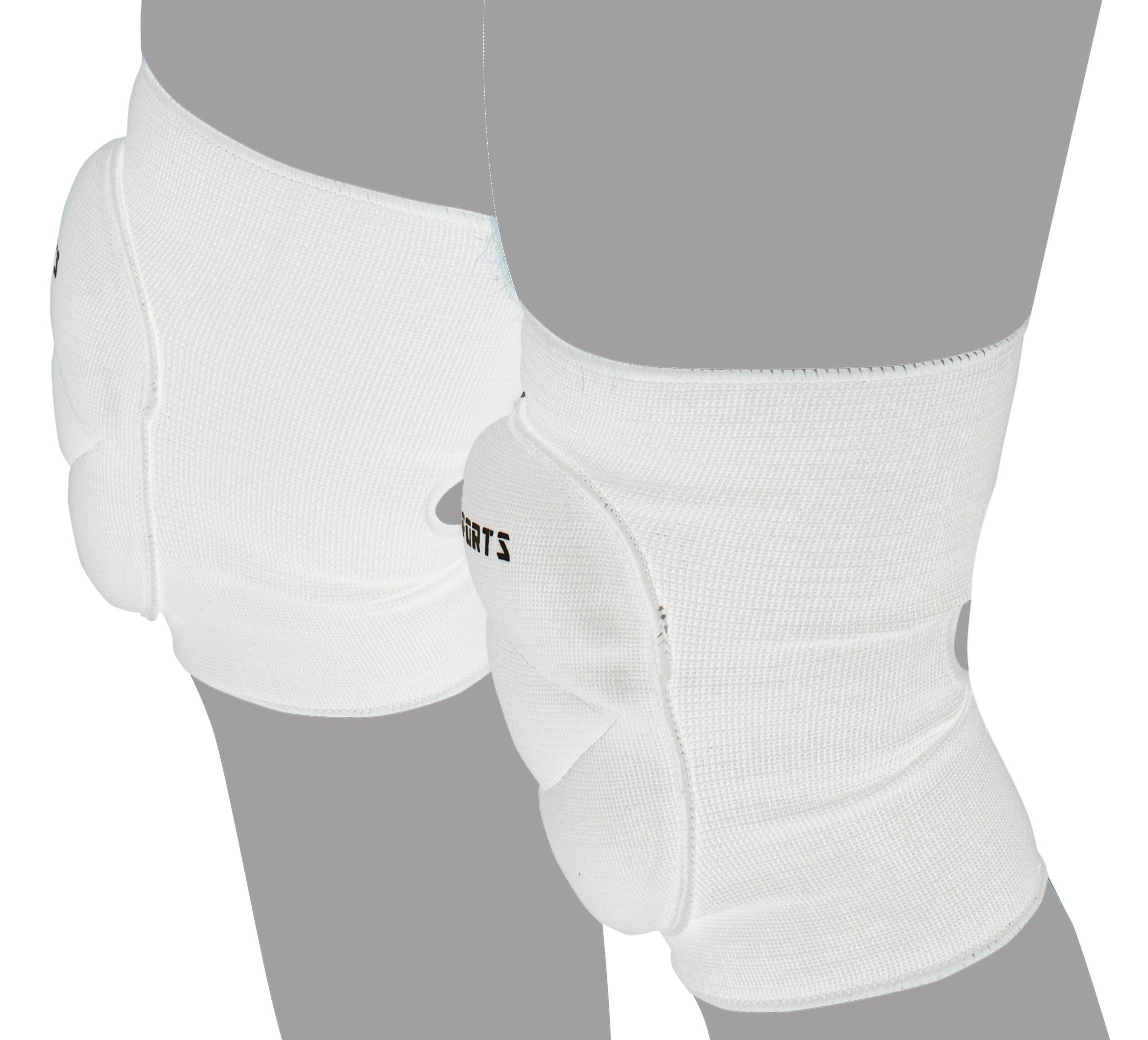 BAY-Sports Knieprotektor Knieschutz Attack Knieschoner Schützer Bandagen Sport weiß